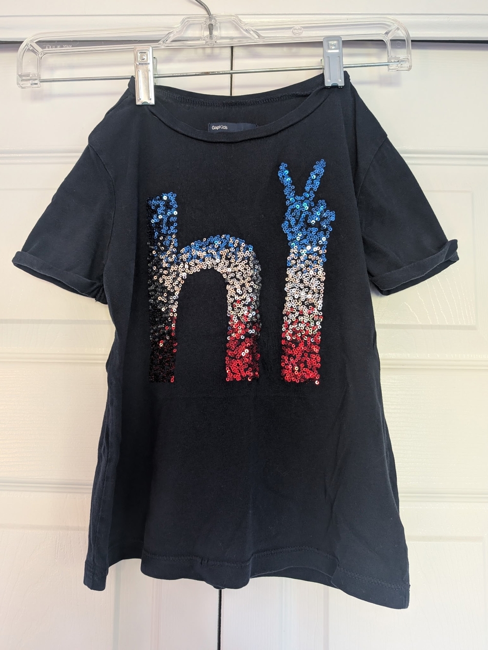 GAPKids Girls' Navy Sequin 'hi' Graphic Tee